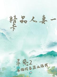 精品人妻一区不卡