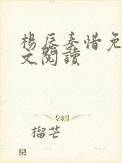 杨辰秦惜免费全文阅读