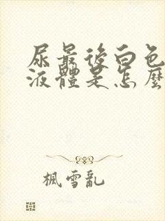 尿最后白色浑浊液体是怎么回事
