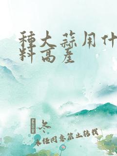 种大蒜用什么肥料高产