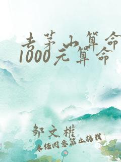 去茅山算命花了1000元算命