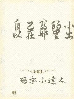 自己写的小说可以在哪里出版