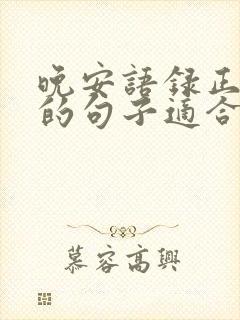 晚安语录正能量的句子适合发朋友圈