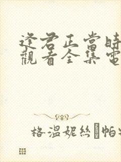 逢君正当时免费观看全集电视剧