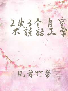 2岁3个月宝宝不说话正常吗
