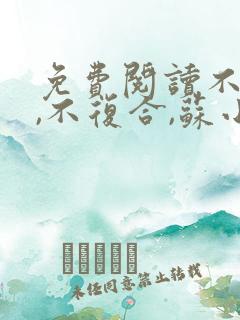免费阅读不原谅,不复合,苏小姐独美