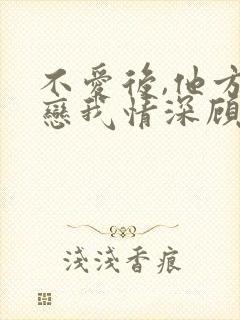 不爱后,他方知恋我情深顾漫漫最新章节在