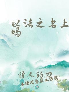 以法之名上映了吗