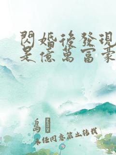 闪婚后发现老公是亿万富豪(小说)