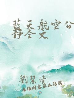 蓝天航空公司王静全文