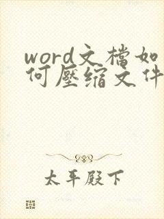 word文档如何压缩文件大小