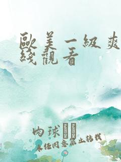 欧美一级爽片在线观看