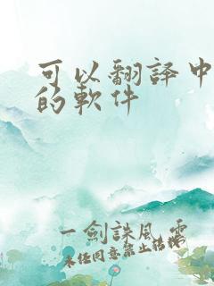 可以翻译中英文的软件 可以翻译中英文的软件
