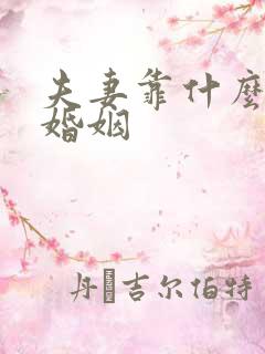夫妻靠什么维持婚姻