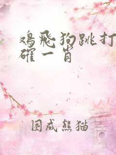 鸡飞狗跳打一准确一肖