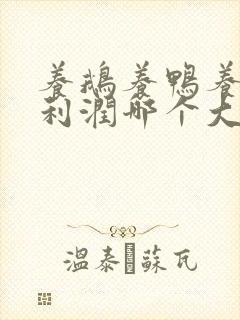 养鹅养鸭养鸡的利润哪个大