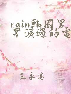 rain韩国男星演过的电视剧