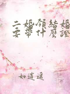 二婚领结婚证需要带什么证件