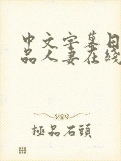 中文字幕日韩精品人妻在线