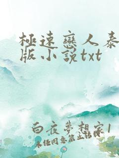 极速恋人泰剧原版小说txt