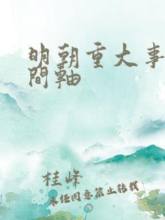明朝重大事件时间轴