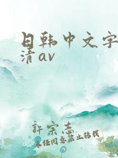 日韩中文字幕高清av