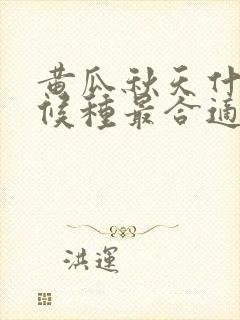 黄瓜秋天什么时候种最合适
