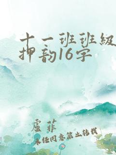 十一班班级口号押韵16字 十一班班级口号押韵16字