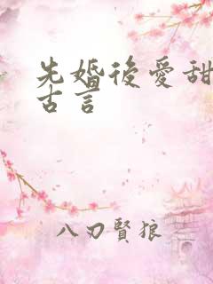 先婚后爱甜宠文古言