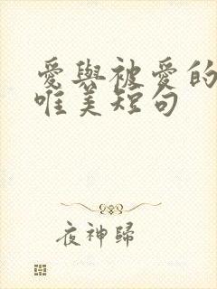 爱与被爱的句子唯美短句