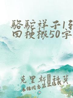 骆驼祥子1到5回梗概50字