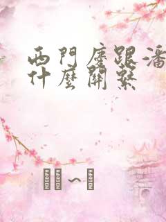 西门庆跟潘金莲什么关系