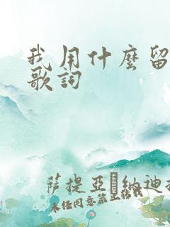 我用什么留住你歌词