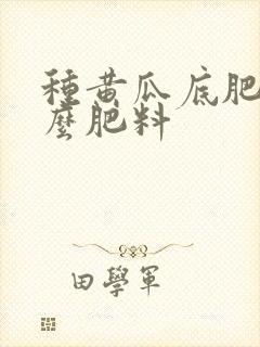 种黄瓜底肥用什么肥料
