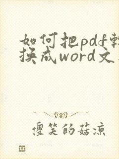 如何把pdf转换成word文档可编辑