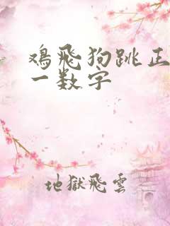 鸡飞狗跳正确打一数字
