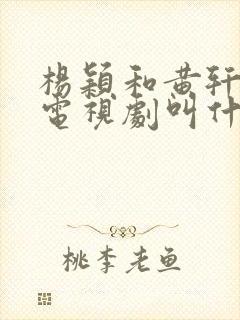 杨颖和黄轩演的电视剧叫什么