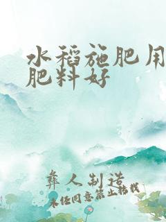 水稻施肥用什么肥料好