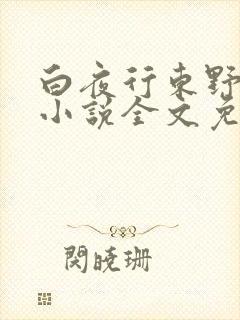 白夜行东野圭吾小说全文免费阅读