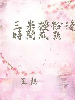 玉米授粉后多少时间成熟