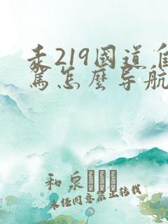 走219国道自驾怎么导航路线