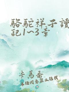 骆驼祥子读书笔记1~3章
