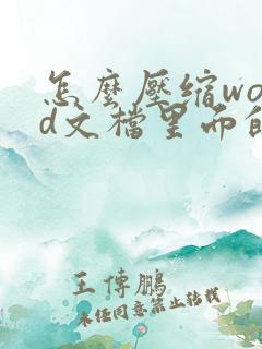 怎么压缩word文档里面的图片