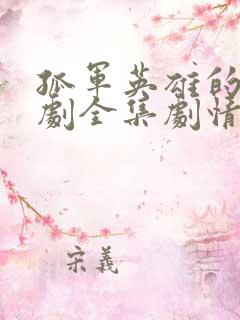 孤军英雄的电视剧全集剧情介绍