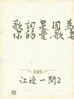 歌词是因为爱着你的爱,歌名是啥?