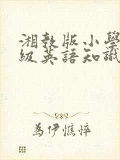 湘教版小学四年级英语知识点