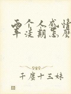 两个人感情到了平淡期怎么办