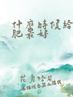 什么时候给花施肥最好