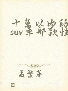 十万以内的小型suv车哪款性价比最高