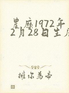 农历1972年2月28日生辰八字